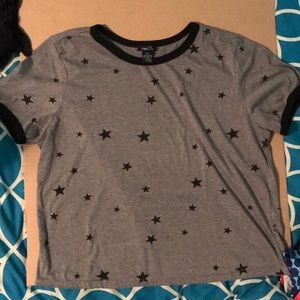 Grey T-shirt with black stars